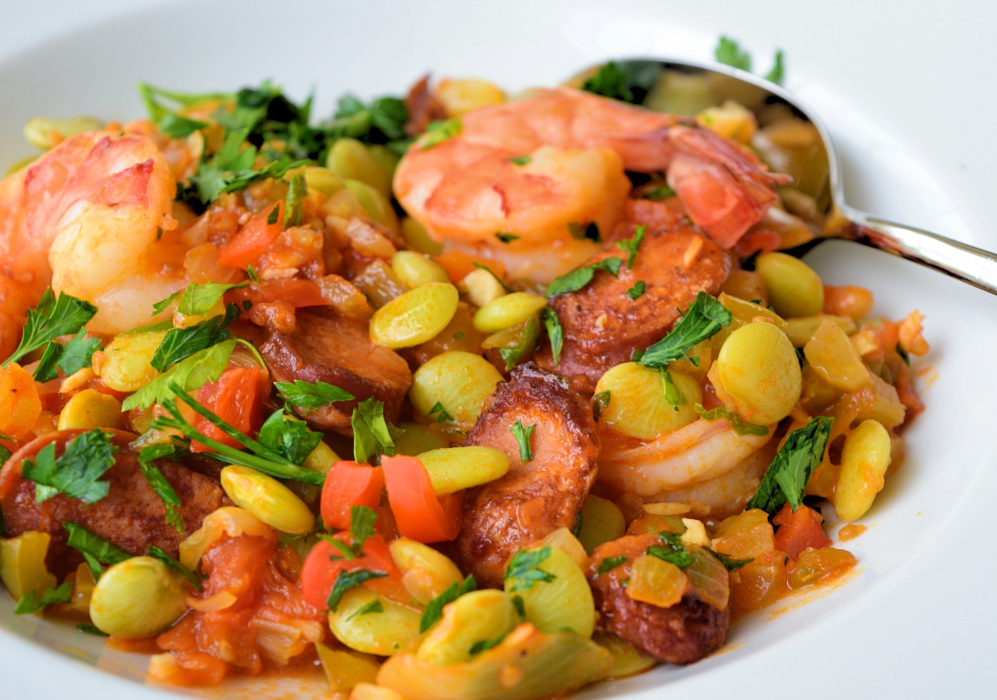 Andouille and Shrimp Stew Flexitarian Kitchen