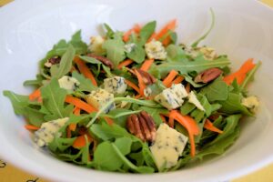Arugula and Carrot Salad with Blue Cheese and Pecans Recipe