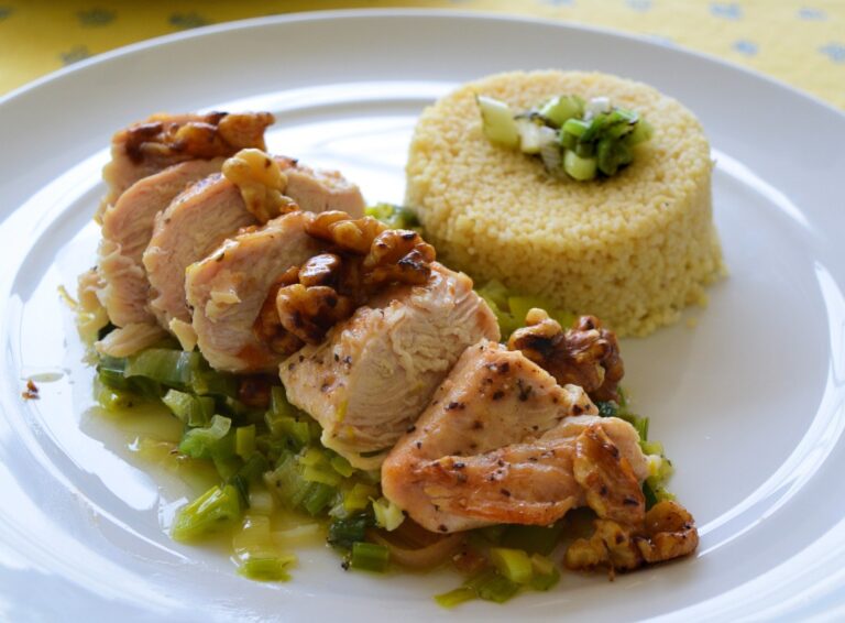 Chicken Breast with Leeks and Caramelized Lemon Peel Recipe