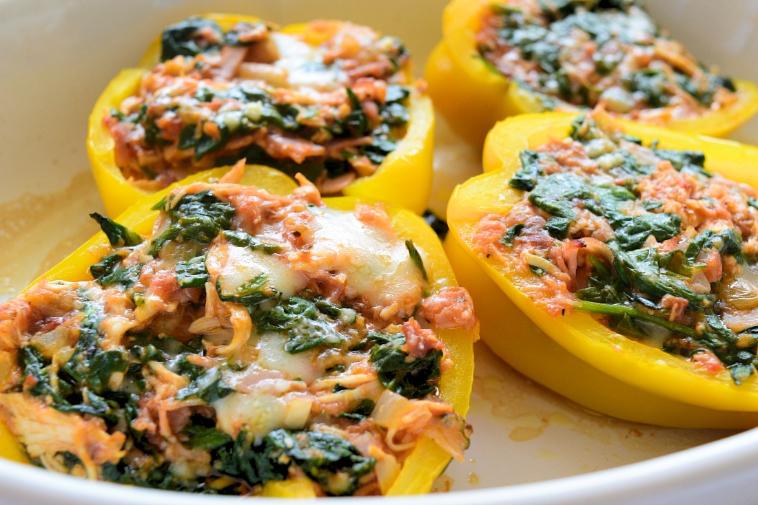 Chicken and Spinach Stuffed Peppers Recipe