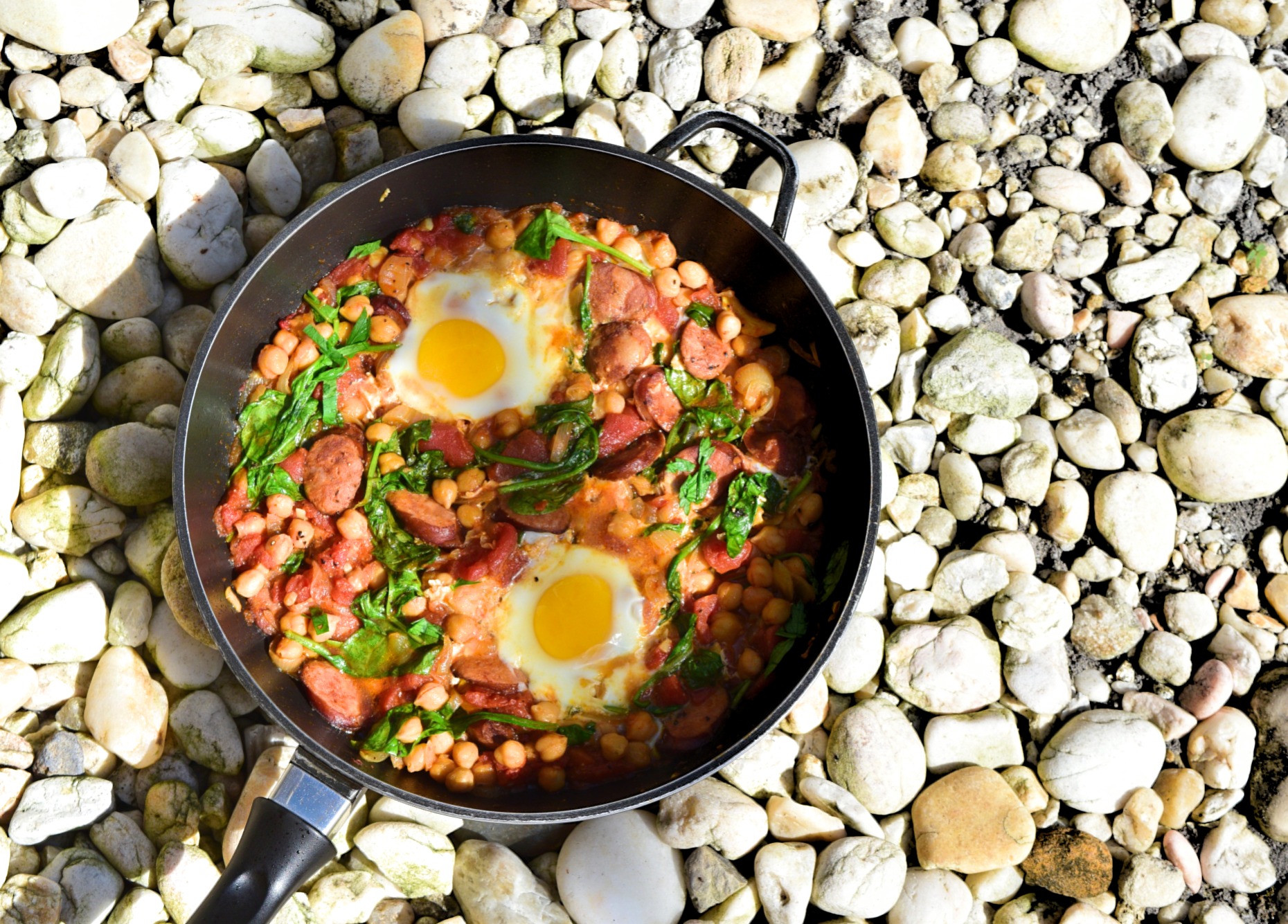 Chickpeas with Spinach and Sausages