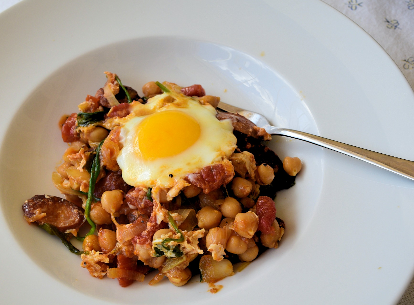Chickpeas with Spinach and Sausages Flexitarian Kitchen