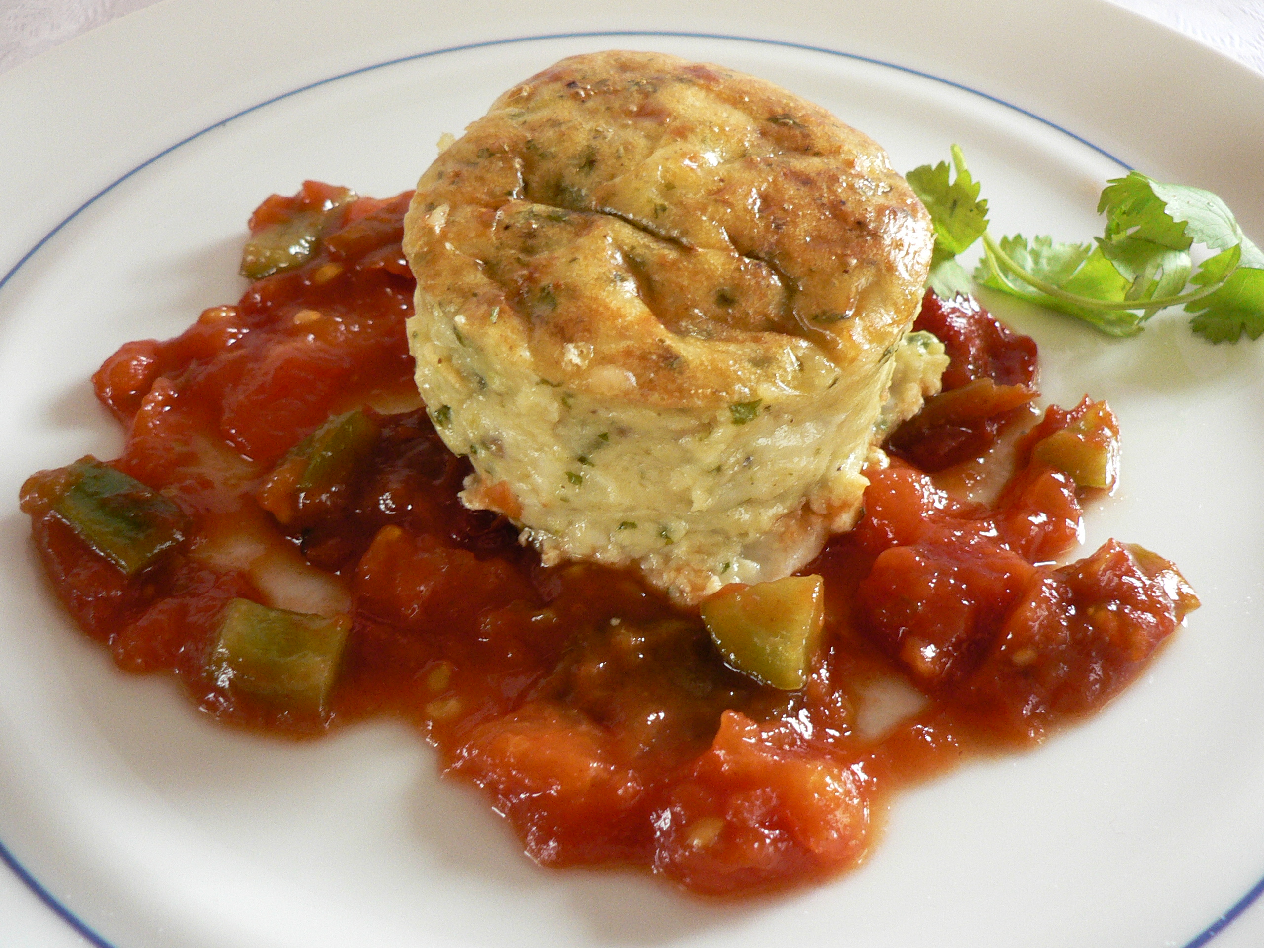 Goat Cheese Souffle with Sofrito