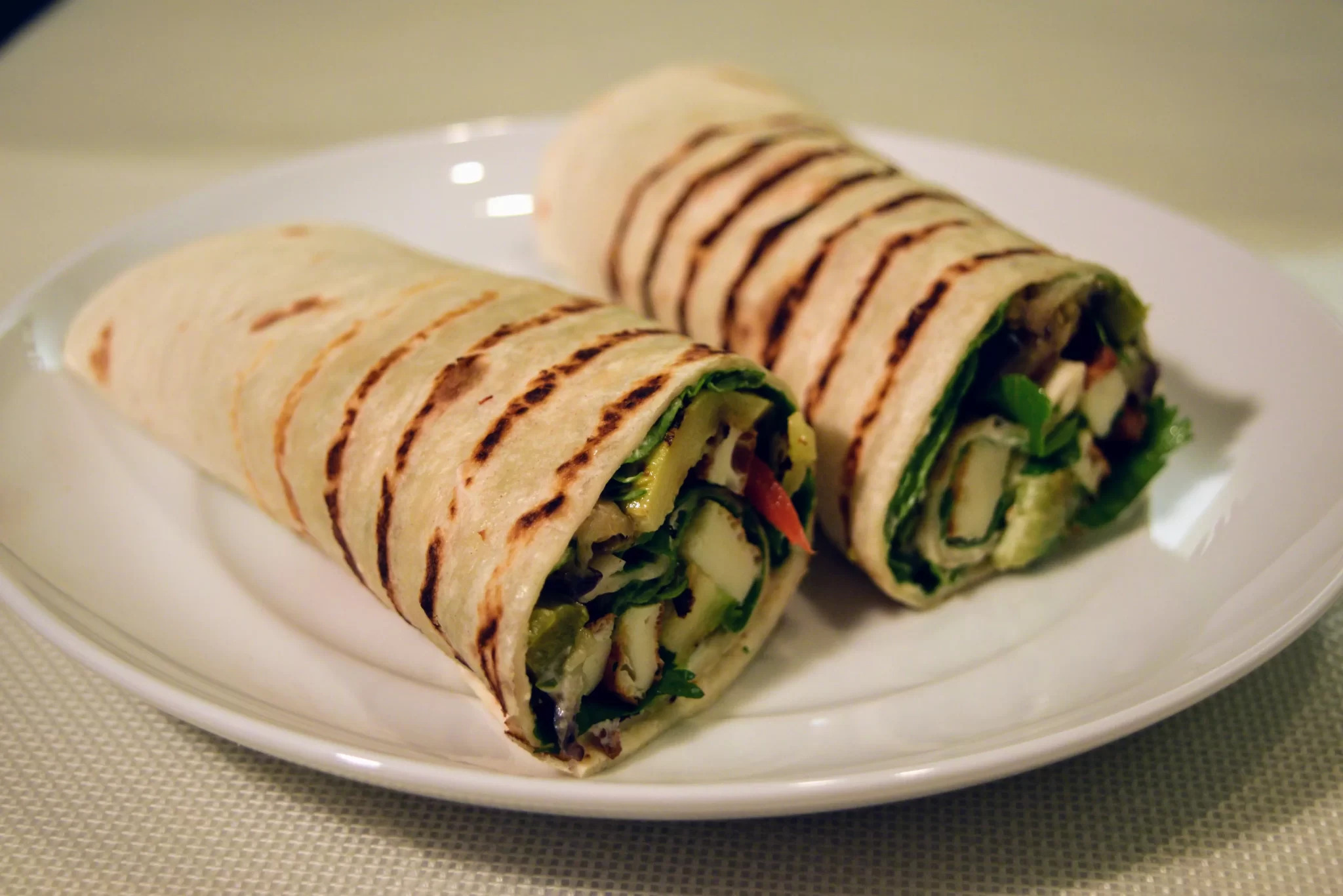 Grilled Halloumi and Vegetable Wrap