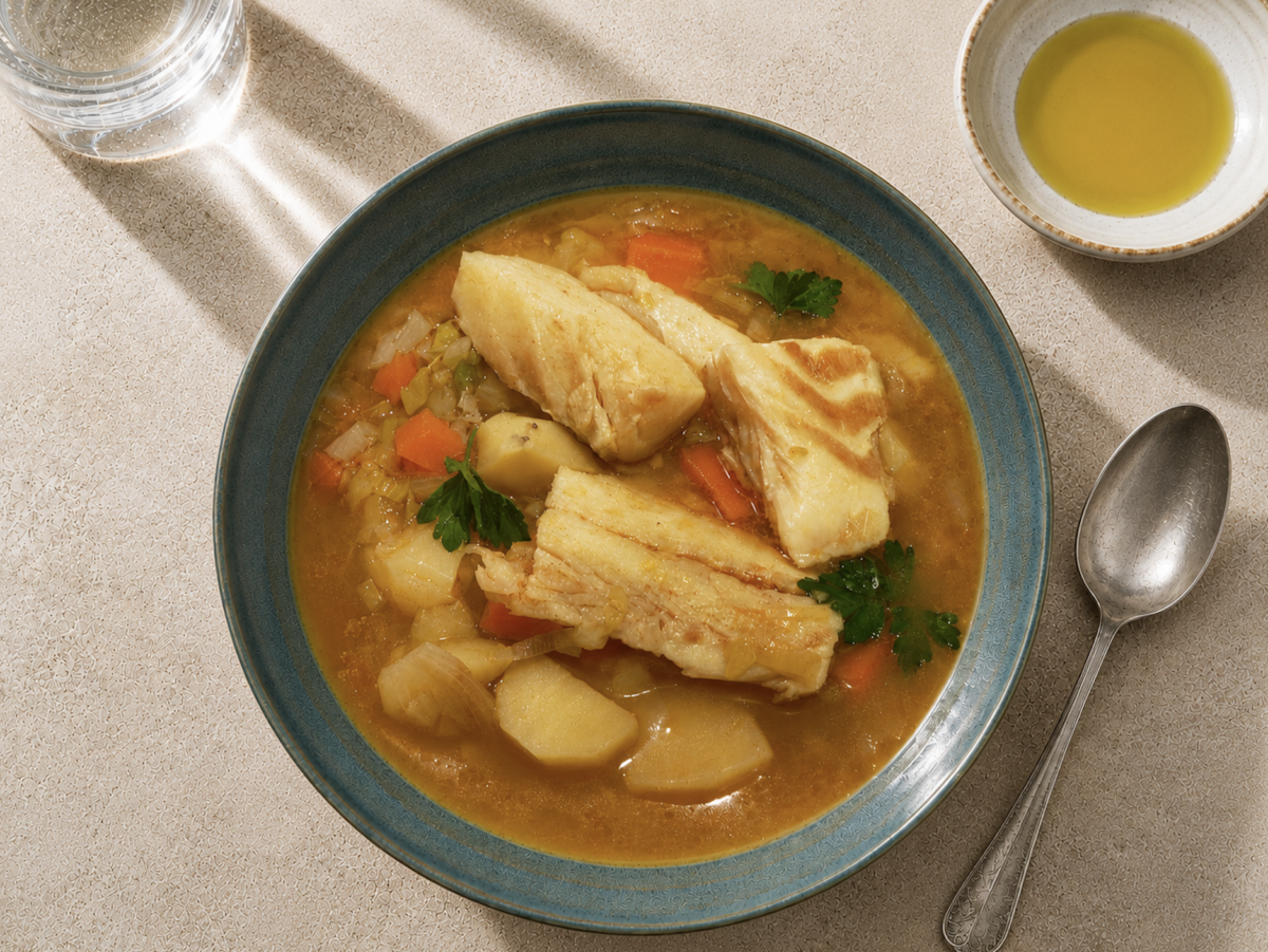 Salt Codfish and Leek Soup