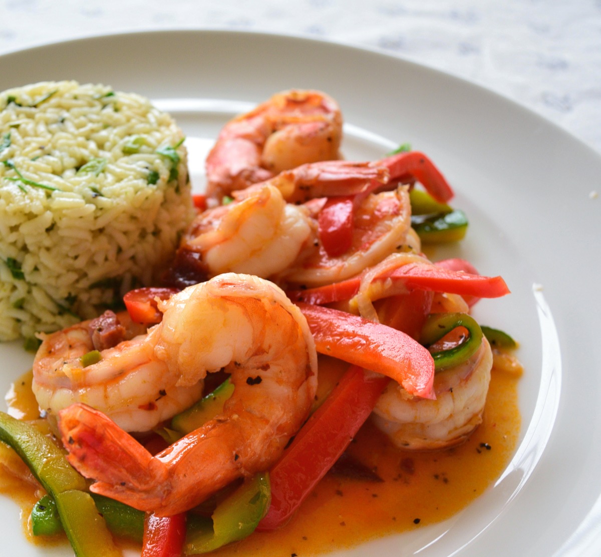 Shrimps in Chiplote Sauce with Zucchini and Chorizo Recipe