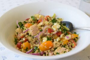 Spicy Quinoa, Tuna and Roasted Broccoli Salad Recipe