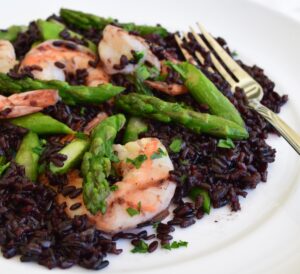 Black Risotto with Asparagus and Shrimps Recipe