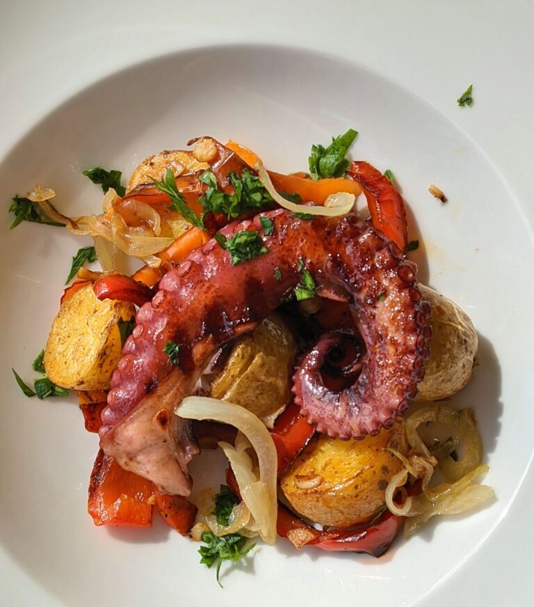 Grilled Octopus with Roasted Peppers and Potatoes