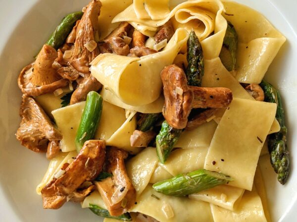 Pappardelle with Chanterelles and Asparagus Recipe