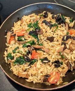 Spinach and Mushroom Orzo