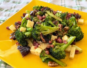 Roasted Broccoli Salad with Gruyère and Bacon Dressing