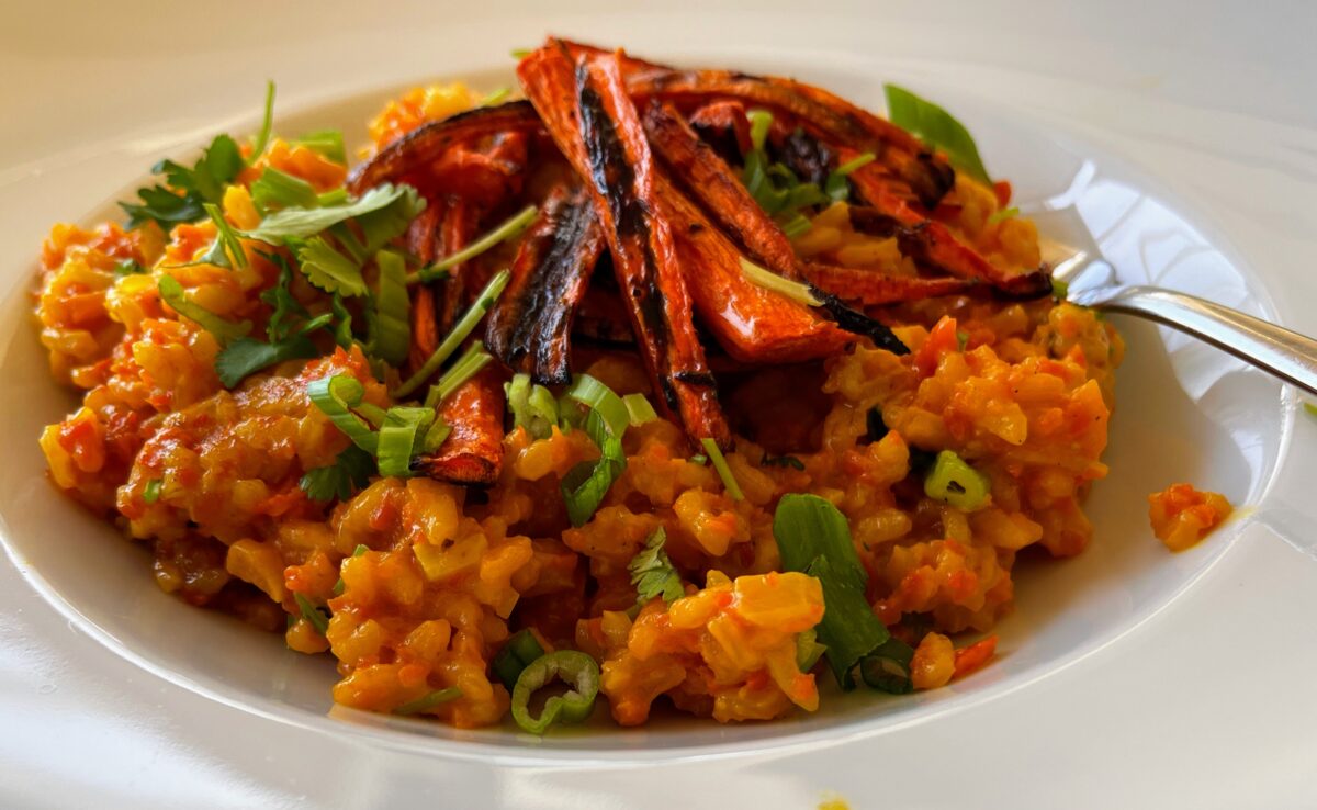 Creamy Carrot Risotto with Chile Crisp