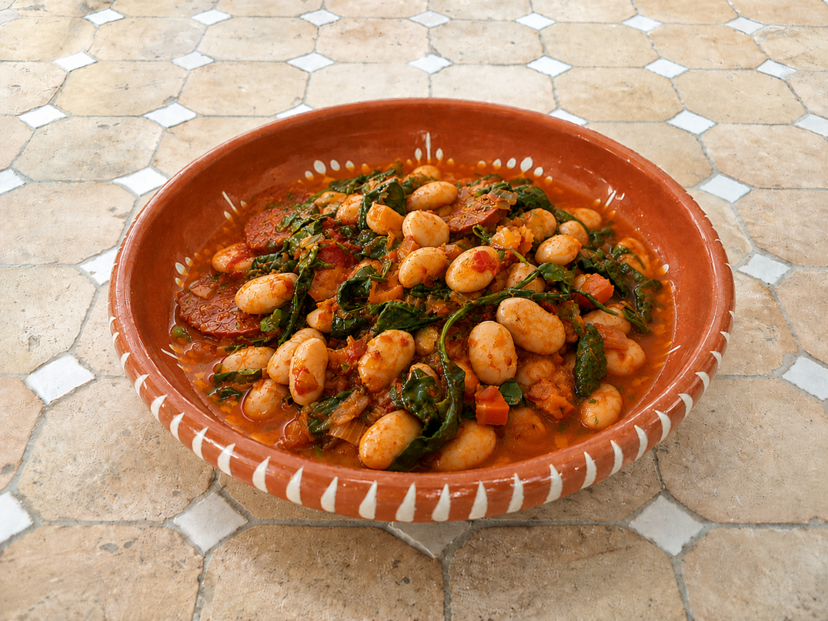 Butter Beans and Spinach with Chorizo