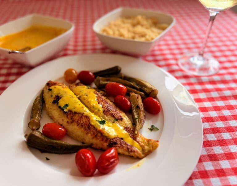 Catfish with Coconut-Turmeric-Lime Sauce