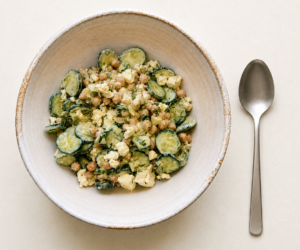 Chickpea Cucumber Salad with Tzatziki Dressing
