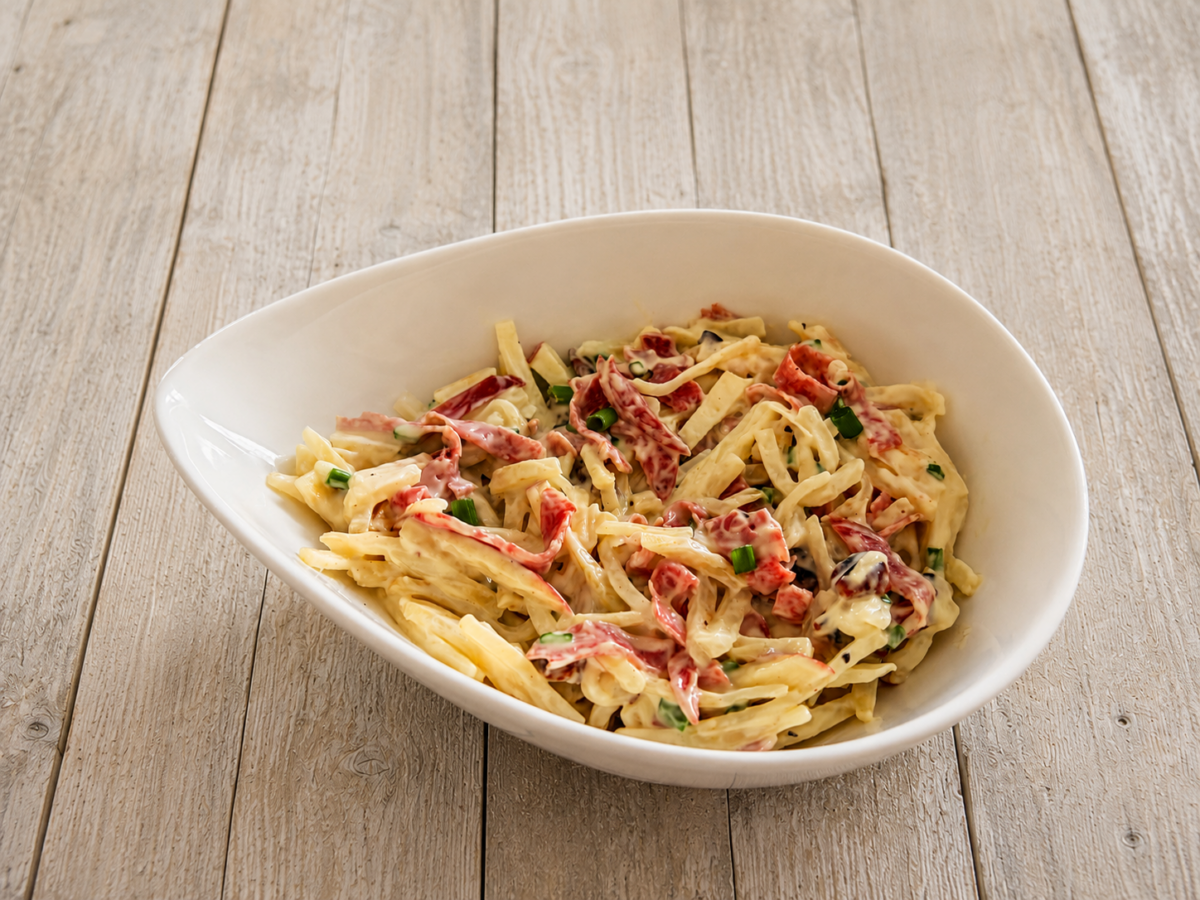 Celeriac Salad with Salami and toasted Walnuts