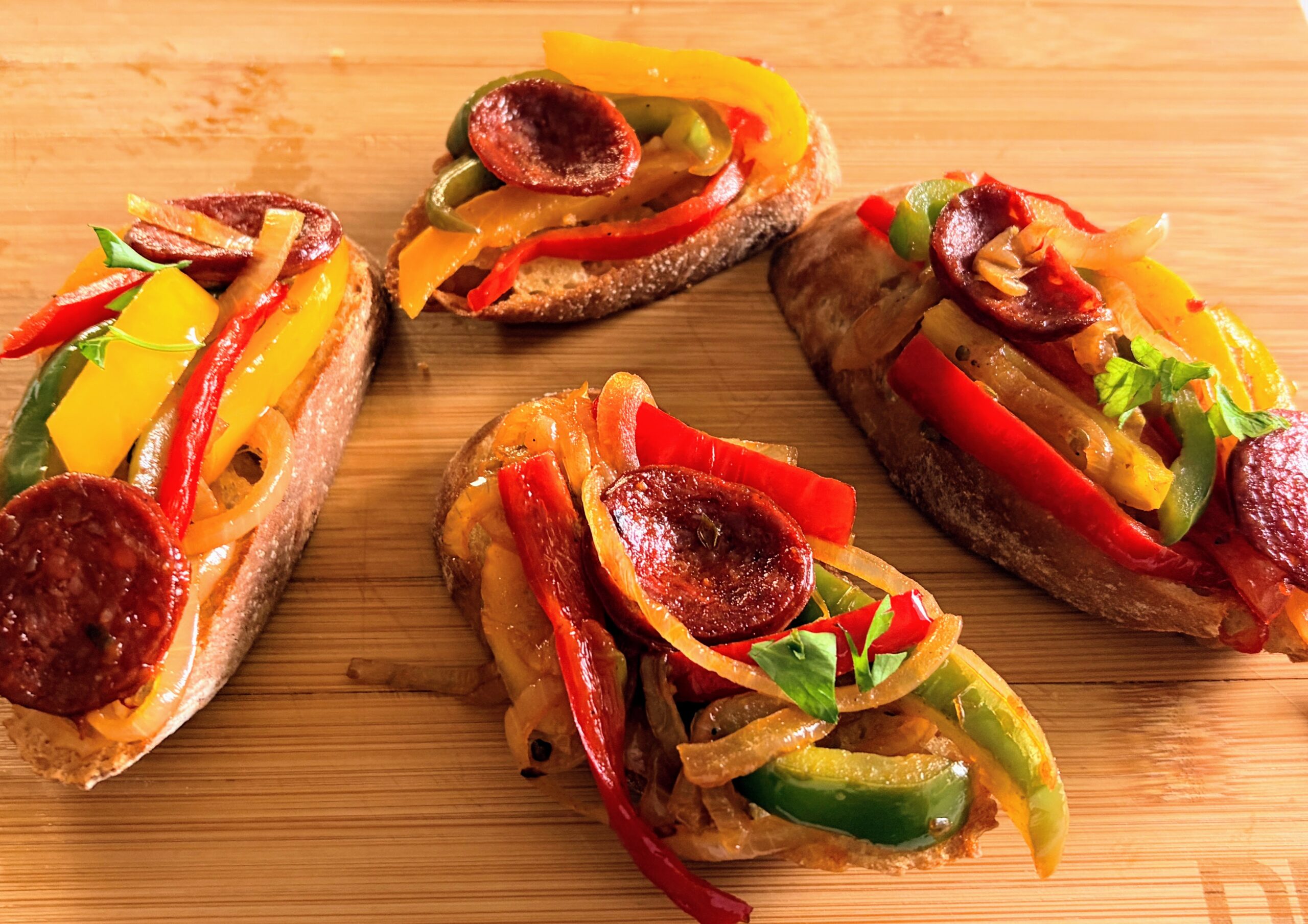 Chorizo and Peppers Tartine