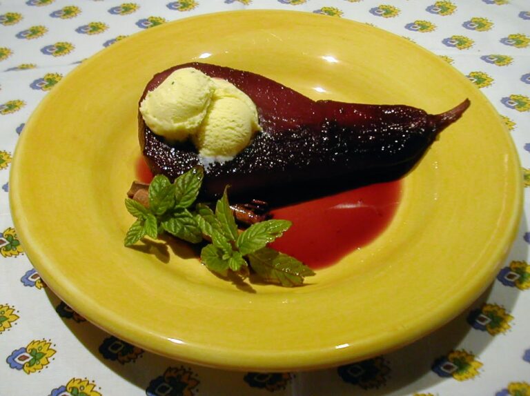 Poached Pears in Red Wine Syrup