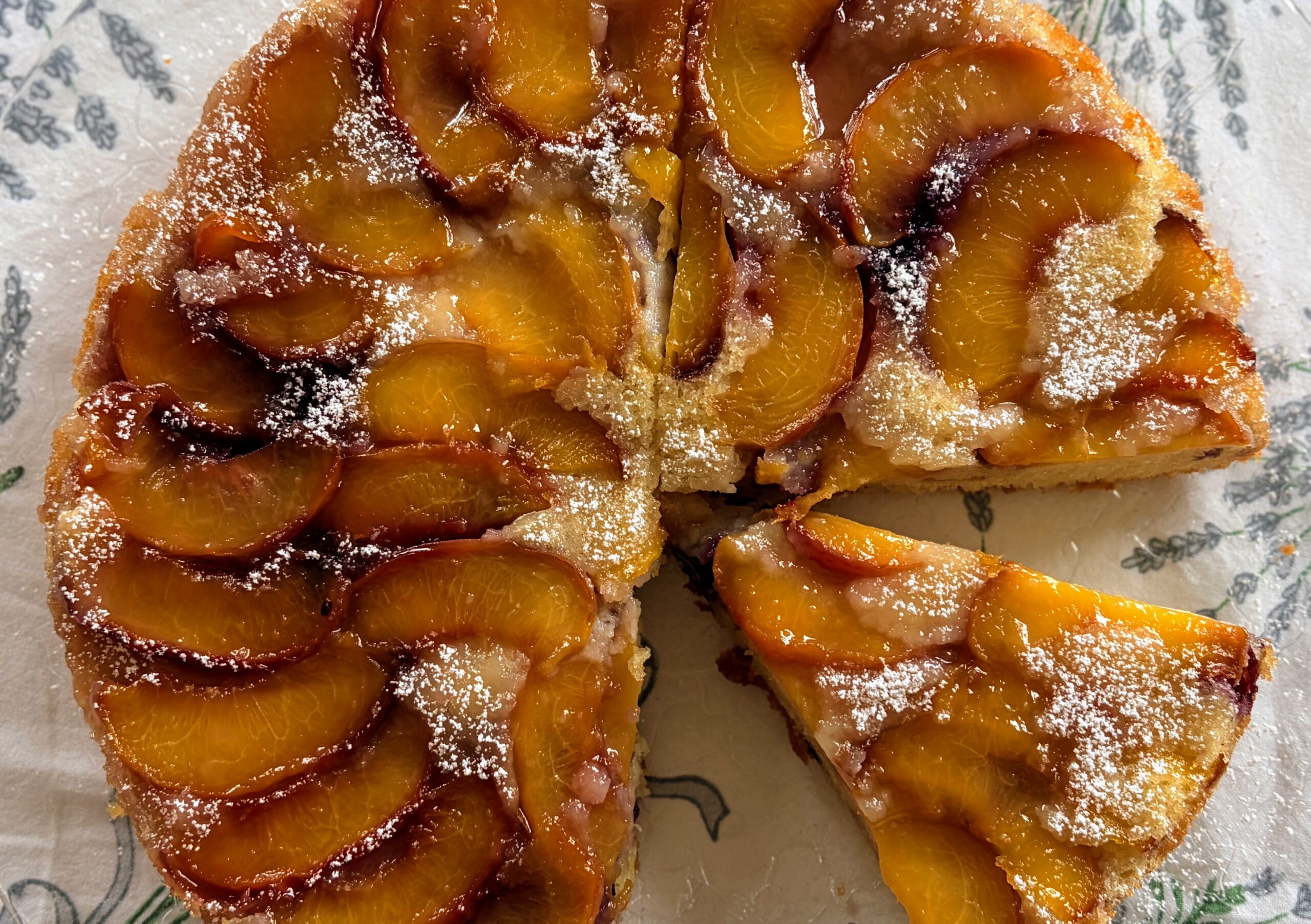 Upside Down Peach Cake